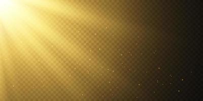 Golden star on a black background. The effect of glow and rays of light, glowing lights, sun. vector. vector