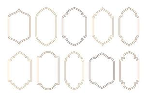 Islamic and ramadan kareem windows in oriental style. Border and frame with modern boho design template. vector
