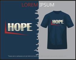 hope lettering design isolated on blue t-shirt vector