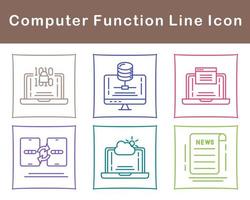 computadora función vector icono conjunto