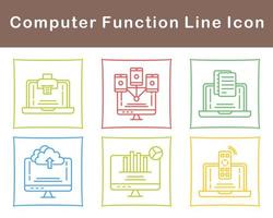 computadora función vector icono conjunto