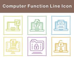 computadora función vector icono conjunto