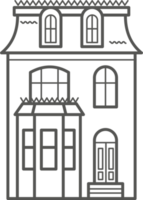 européen bâtiment. contour illustration avec vieux néerlandais bâtiment png