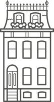 European building. Outline illustration with old Dutch building png