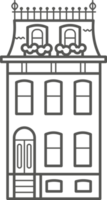 europeo costruzione. schema illustrazione con vecchio olandese edificio png