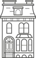 European building. Outline illustration with old Dutch building png