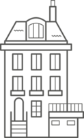 European building. Outline illustration with old Dutch building png