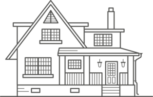 Villetta di Quartiere il città, il Casa di il periferia Residenziale la zona. vita bassa edificio di il villaggio. schema illustrazione png