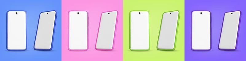 3d realistic Mock-up smart phone empty screen, vector illustration