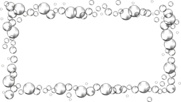 geometrisk ram av skum bubblor. svartvit illustration png