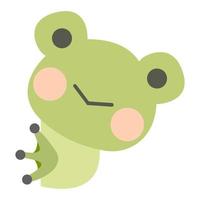 Cute Cartoon Frog. Hiding Behind The Wall. Playing Hide and Seek. Cartoon Animal. Illustration, Vector, EPS10 vector