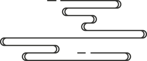 Aziatisch Chinese wolk. traditioneel oosters Aziatisch vlak ontwerp element. schets illustratie png