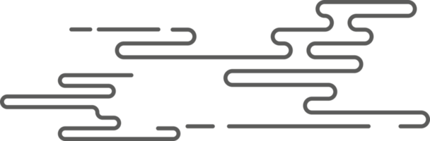 Aziatisch Chinese wolk. traditioneel oosters Aziatisch vlak ontwerp element. schets illustratie png