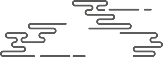 Aziatisch Chinese wolk. traditioneel oosters Aziatisch vlak ontwerp element. schets illustratie png