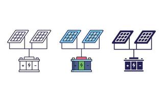 solar batería cargador vector icono