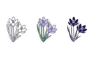 Crocus flower vector icon