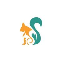Squirrel logo with color motif and white background vector