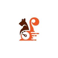 Squirrel logo with color motif and white background vector