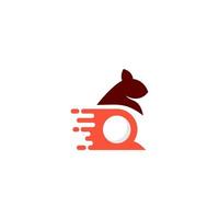 Squirrel logo with color motif and white background vector