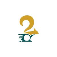 Squirrel logo with color motif and white background vector