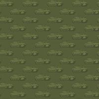 Seamless pattern with military Tank Brigade. Backdrop with combat vehicle. Colorful vector illustration isolated on grey background.