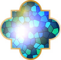 Arabic stained glass window. Islamic architecture element png