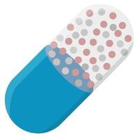 Blue Capsule Vector Illustration with solid background. Capsule containing medicine
