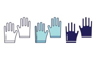 guantes, vector, icono vector