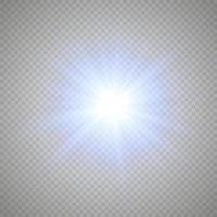 Glow light effect with blue sparks shining with special light. White glowing light. Starlight from rays. The sun is illuminated. Bright beautiful star. Sun light. EPS10. vector