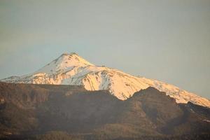 Snowy mountain landscape photo