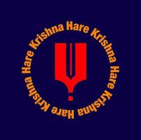 Hare Krishna, Hare Krishna. Lord Krishna's name is in a round shape. vector