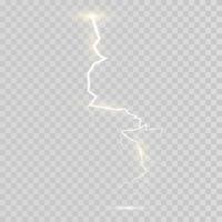 Lightning magical and bright light effect. Thunderstorm with lightning vector