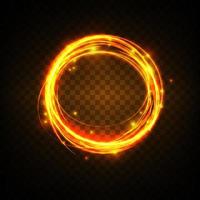 Golden glowing shiny spiral lines effect vector background. EPS10. Abstract light speed motion effect. Shiny wavy trail. Light painting. Light trail. Vector eps10.