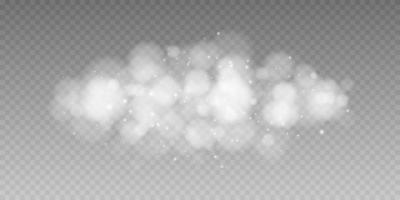 White Bokeh light lights effect background. Christmas background of shining dust Christmas glowing light bokeh confetti and spark overlay texture for your design. vector