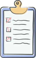 Checklist doodle. Hand drawn sketch style png