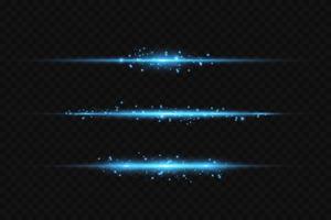 Motion light effect for banners. Blue lines. The effect of speed on a transparent background. Lines of light, speed and movement. Vector lens flare.