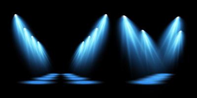 Blue Spotlights. Scene. Light Effects. Glow light effect. vector