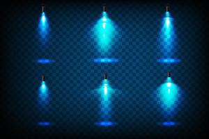 Blue Spotlights. Scene. Light Effects. Glow light effect. vector