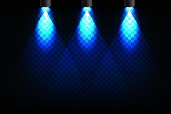 Blue Spotlights. Scene. Light Effects. Glow light effect.