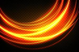 Golden glowing shiny spiral lines effect vector background. EPS10. Abstract light speed motion effect. Shiny wavy trail. Light painting. Light trail