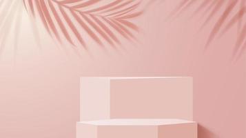 Pink podium, modern 3d vector background, platform