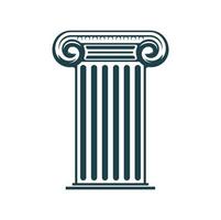 Ancient column or pillar icon, law office symbol vector