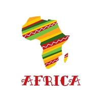 Africa map icon, African travel, culture and art vector