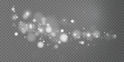 White Shining bokeh isolated on transparent background. vector