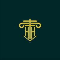 HH initial monogram logo design for law firm with pillar vector image