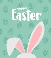 Happy Easter banners, greeting cards, posters, and holiday covers. Trendy design with typography, hand-painted plants, dots, eggs, and bunnies, in pastel colors. Modern art minimalist style. vector