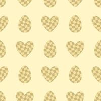 Trippy grid Easter eggs and hearts seamless pattern. Perfect print for tee, paper, fabric, textile. vector