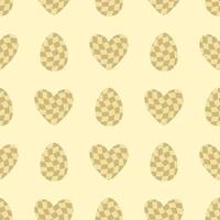 Trippy grid Easter eggs and hearts seamless pattern. Perfect print for tee, paper, fabric, textile. vector