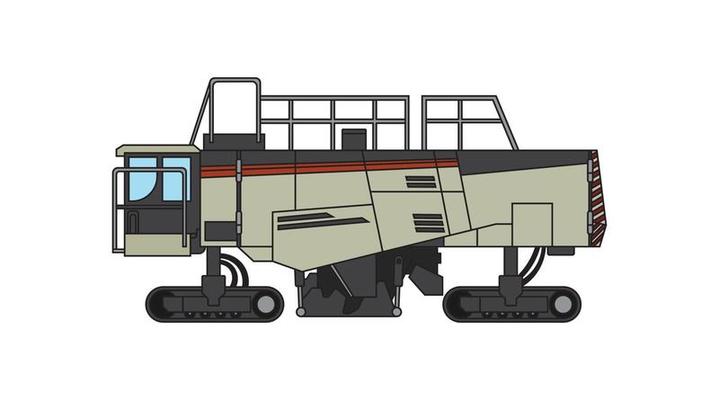 Vector illustration color children construction large surface miner machine clipart