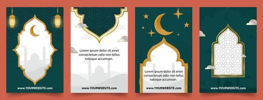set luxury islamic ramadan vertical design vector template background. islamic ramadan theme. vector illustrations EPS10
